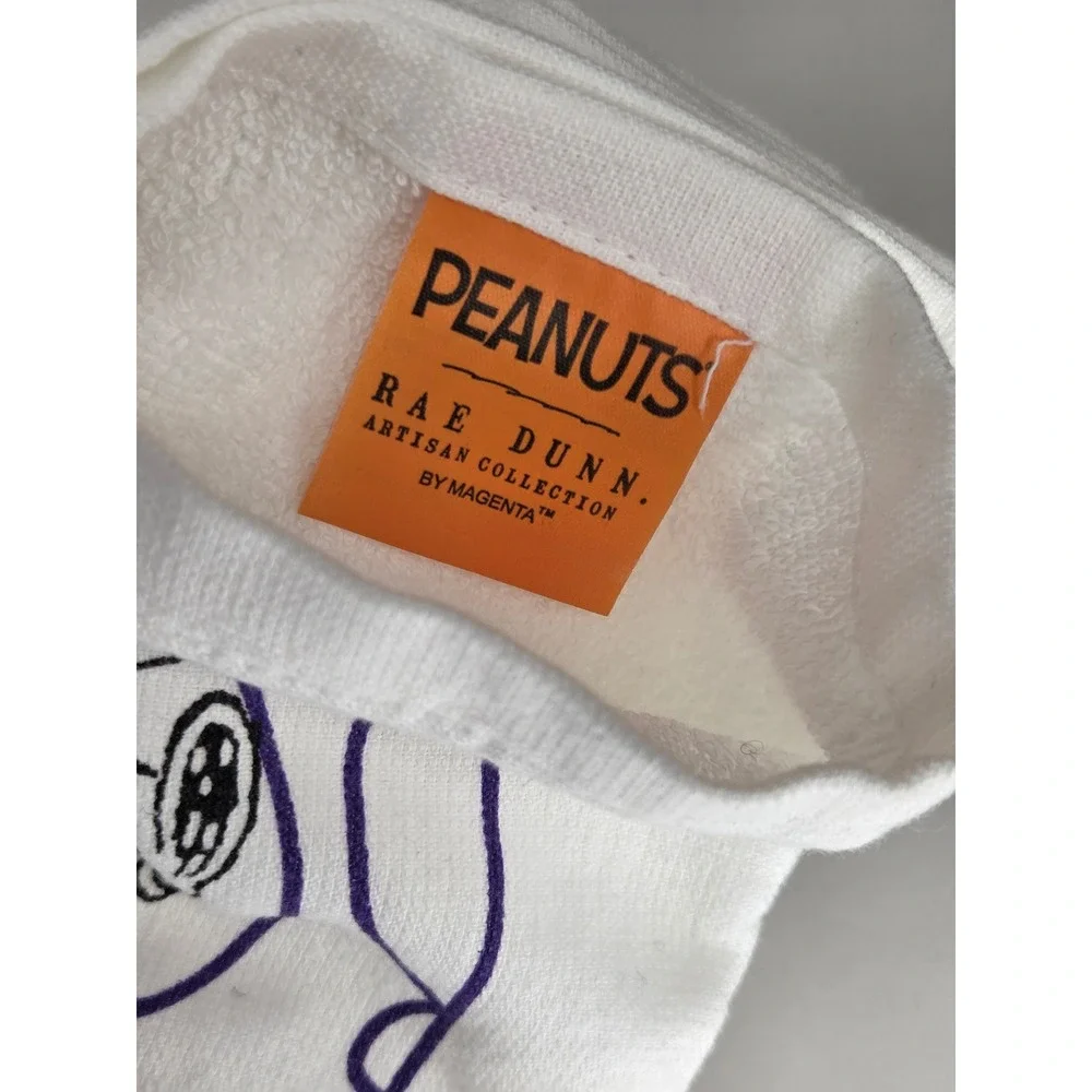 Rae Dunn Peanuts Snoopy Halloween Boo Kitchen Hand Towels Set White Bat